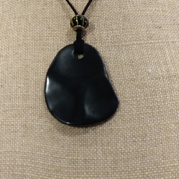 4 for $50 Fashion Jewelry Statement Necklace Large Black Stone Leather Strap - Picture 2 of 6